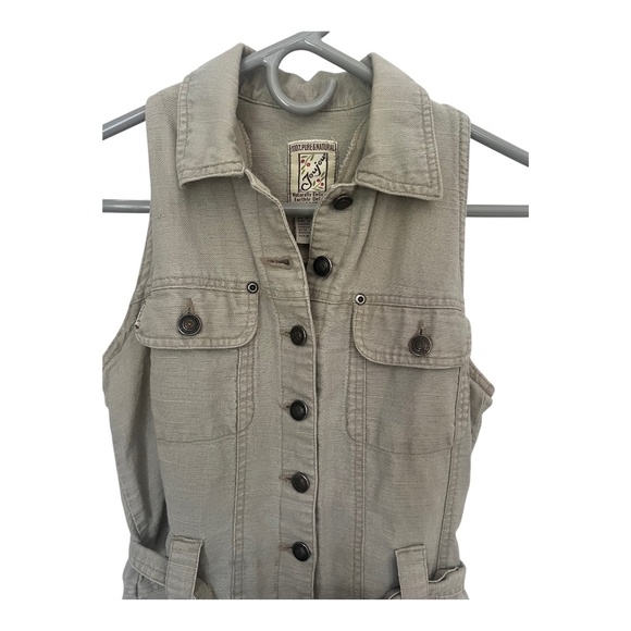 Vintage Jou Jou Cotton Shorts Onesie Romper Belted Utility M - Picture 5 of 6